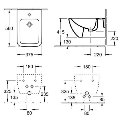 Villeroy & Boch 44110001 - Bidet suspendu VENTICELLO céramique/blanc