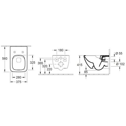 Villeroy & Boch 4611RSR1 - Hangend toilet met SoftClose-bril VENTICELLO, keramiek/wit