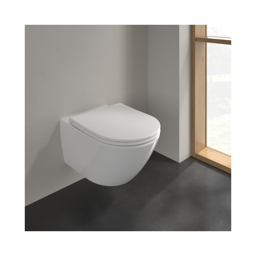 Villeroy & Boch 4670T901 - WC suspendu avec abattant SoftClose SUBWAY 3.0 céramique/blanc