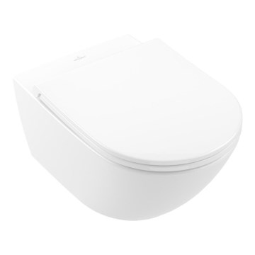 Villeroy & Boch 4670T9R1 - WC suspendu SUBWAY 3.0 en céramique avec abattant à fermeture douce SoftClose, blanc