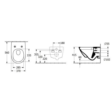 Villeroy & Boch 4670TSR1 - WC suspendu SUBWAY 3.0 avec abattant SoftClose, céramique/blanc