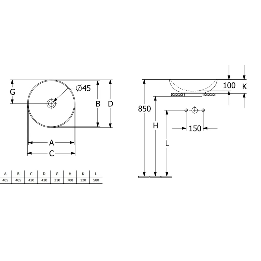 Villeroy & Boch 4A460001 - Vasque à poser LOOP&FRIENDS Ø 42 cm céramique/blanc