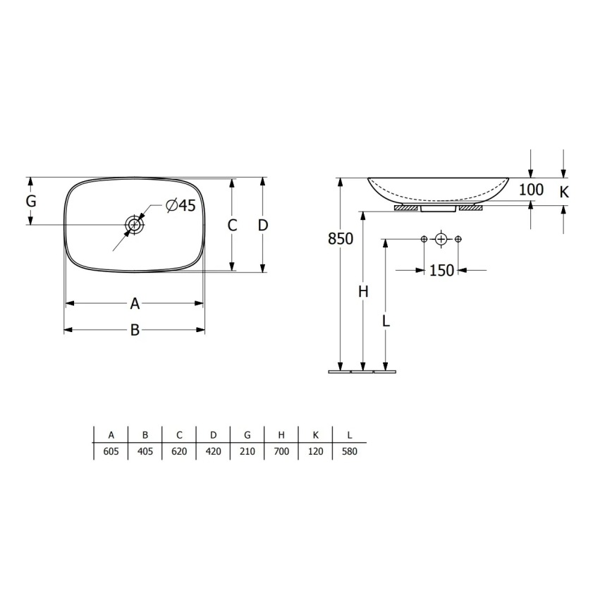 Villeroy & Boch 4A500001 - Lavabo à poser LOOP&FRIENDS 62x42 cm céramique/blanc