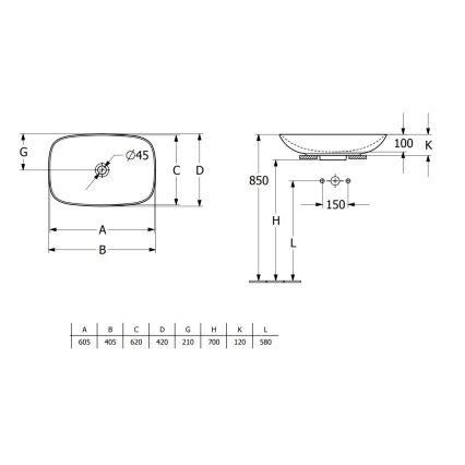 Villeroy & Boch 4A500001 - Opbouwwastafel LOOP&FRIENDS 62 x 42 cm keramiek/wit