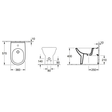 Villeroy & Boch 54610001 - Vrijstaand bidet O.NOVO 57x36 cm keramiek/wit
