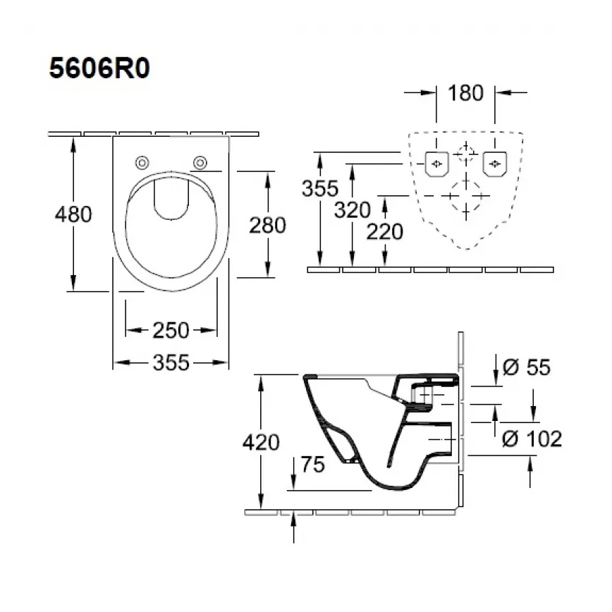 Villeroy & Boch 5606R0R1 - Wandcloset SUBWAY 2.0 keramiek/wit