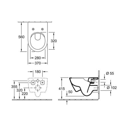 Villeroy & Boch 5614R0AM - WC suspendu SUBWAY 2.0 céramique/beige