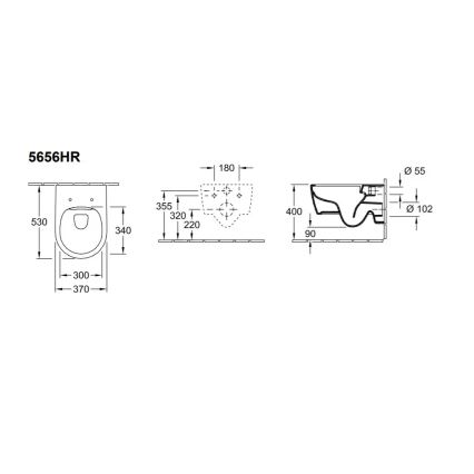 Villeroy & Boch 5656HR01 - Hangend toilet AVENTO met SoftClose zitting, keramiek/wit