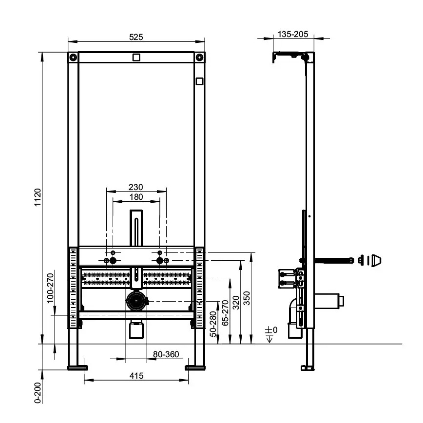 Villeroy & Boch 92214800 - Module encastré pour bidet VICONNECT 112 cm