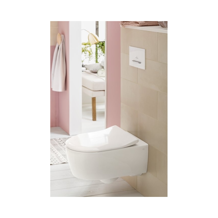 Villeroy & Boch 92216168 - Spoelknop VICONNECT wit/glanzend chroom