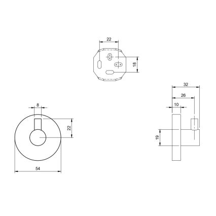 Villeroy & Boch TVA15101100061 - Crochet mural ELEMENTS, finition chrome brillant