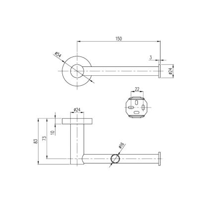Villeroy & Boch TVA15101400061 - Toiletrolhouder ELEMENTS glanzend chroom
