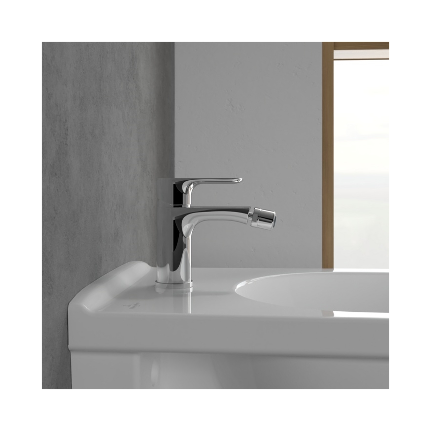 Villeroy & Boch TVB10420111061 - Bidetkraan O.NOVO met afvoer, glanzend chroom