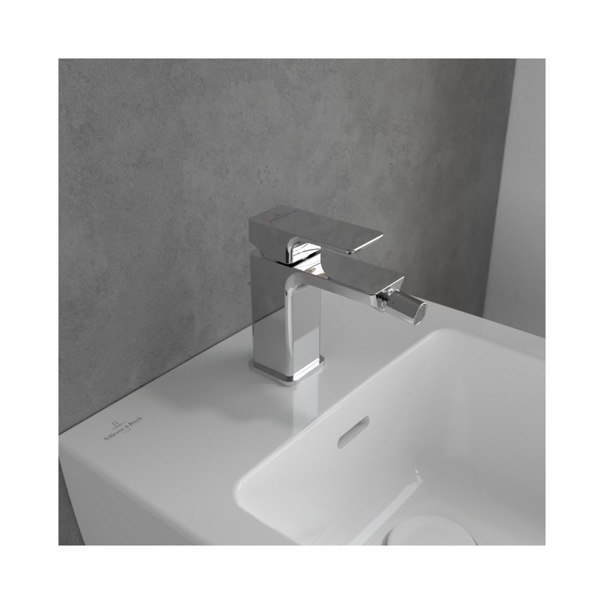 Villeroy & Boch TVB11200100061 - Mitigeur pour bidet + vidage SUBWAY 3.0 chrome brillant