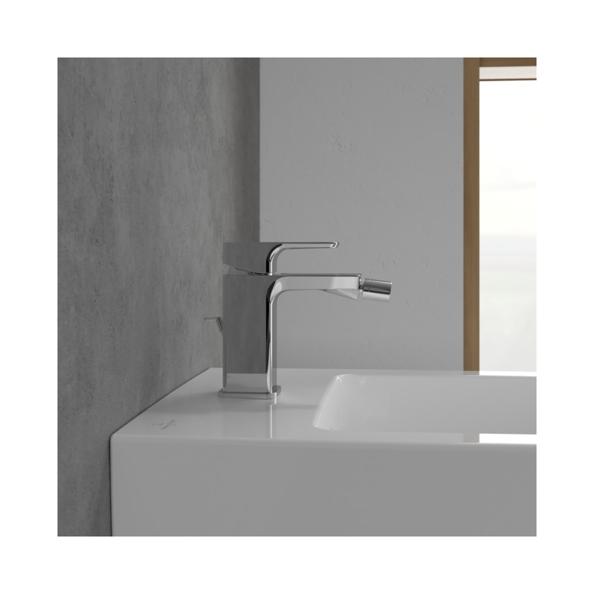 Villeroy & Boch TVB11200100061 - Mitigeur pour bidet + vidage SUBWAY 3.0 chrome brillant