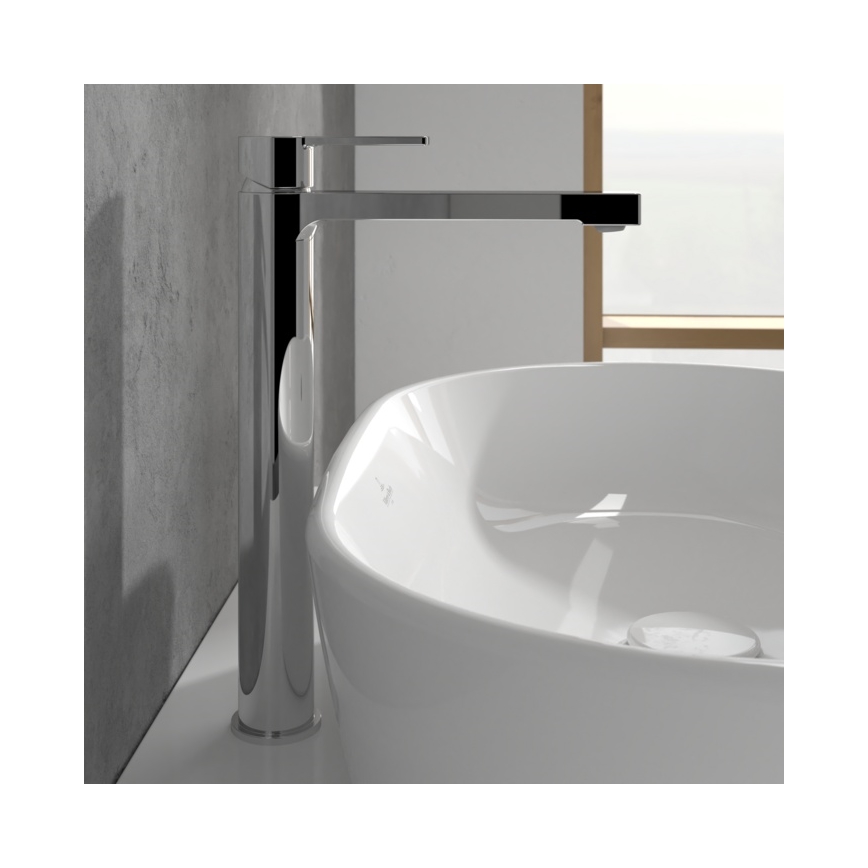 Villeroy & Boch TVW10300500061 - Mitigeur pour lavabo + bonde ARCHITECTURA 32,9 cm chromé brillant