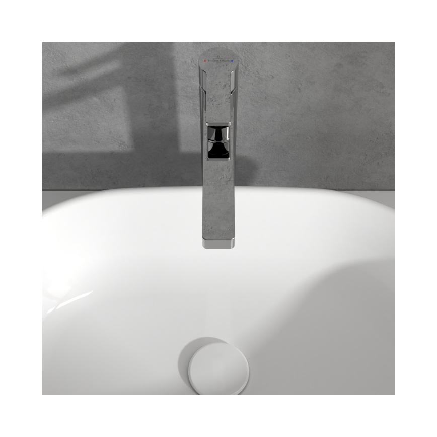 Villeroy & Boch TVW10300500061 - Mitigeur pour lavabo + bonde ARCHITECTURA 32,9 cm chromé brillant