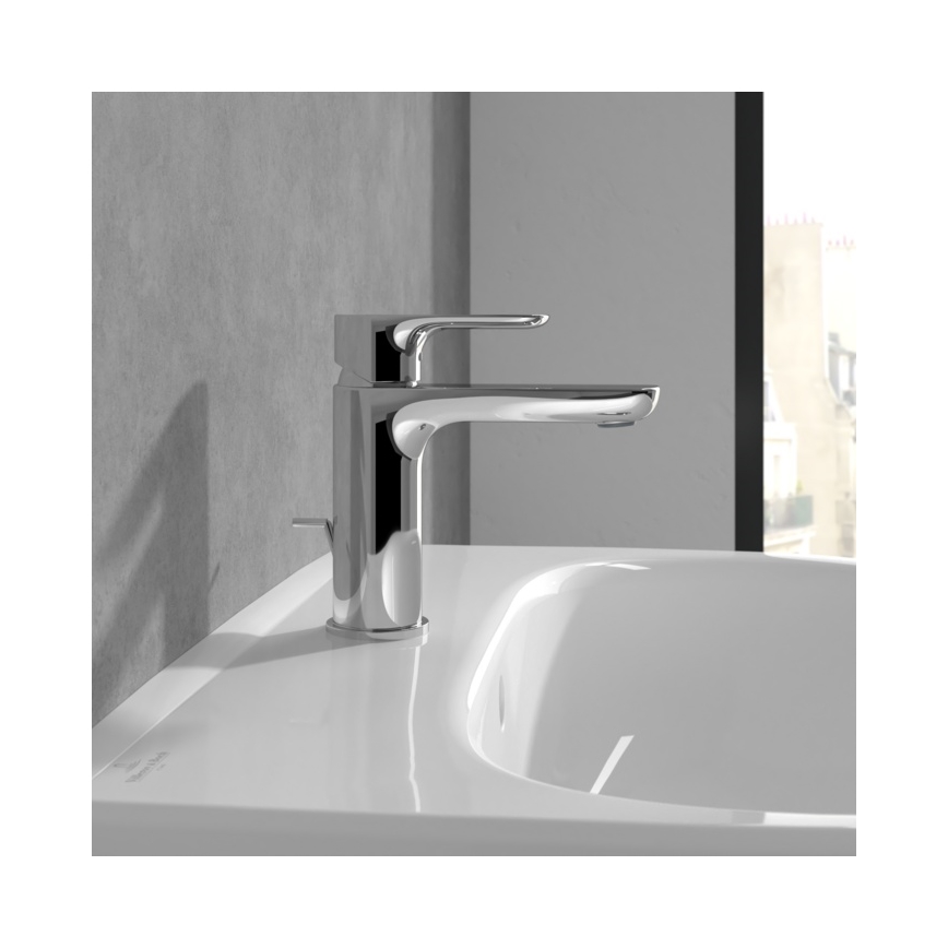 Villeroy & Boch TVW10400400161 - Wastafelmengkraan O.NOVO 15,5 cm glanzend chroom