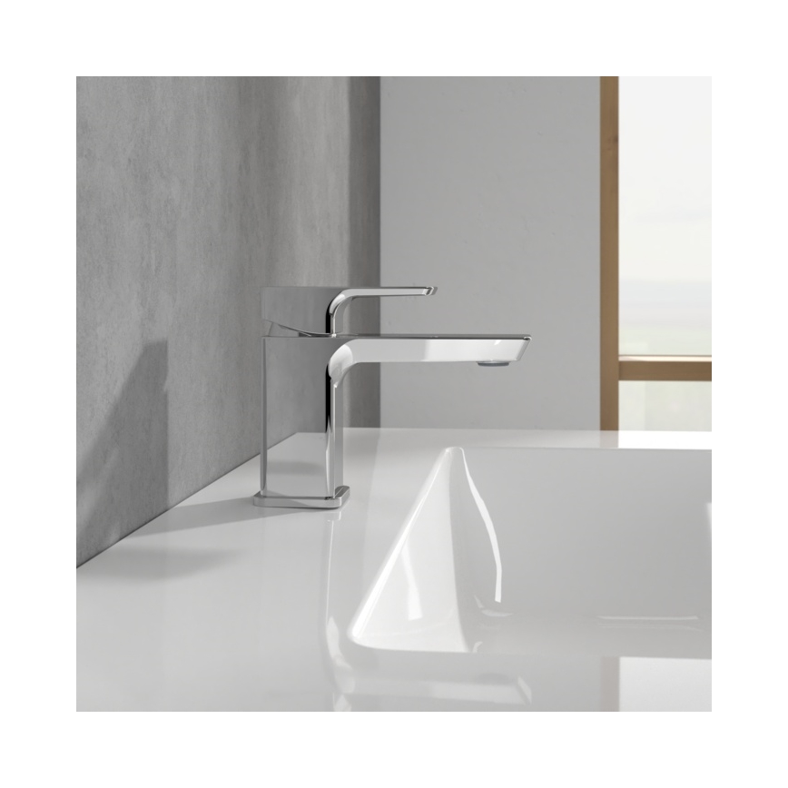 Villeroy & Boch TVW11200100161 - Mitigeur pour lavabo SUBWAY 3.0 12,5 cm chrome brillant