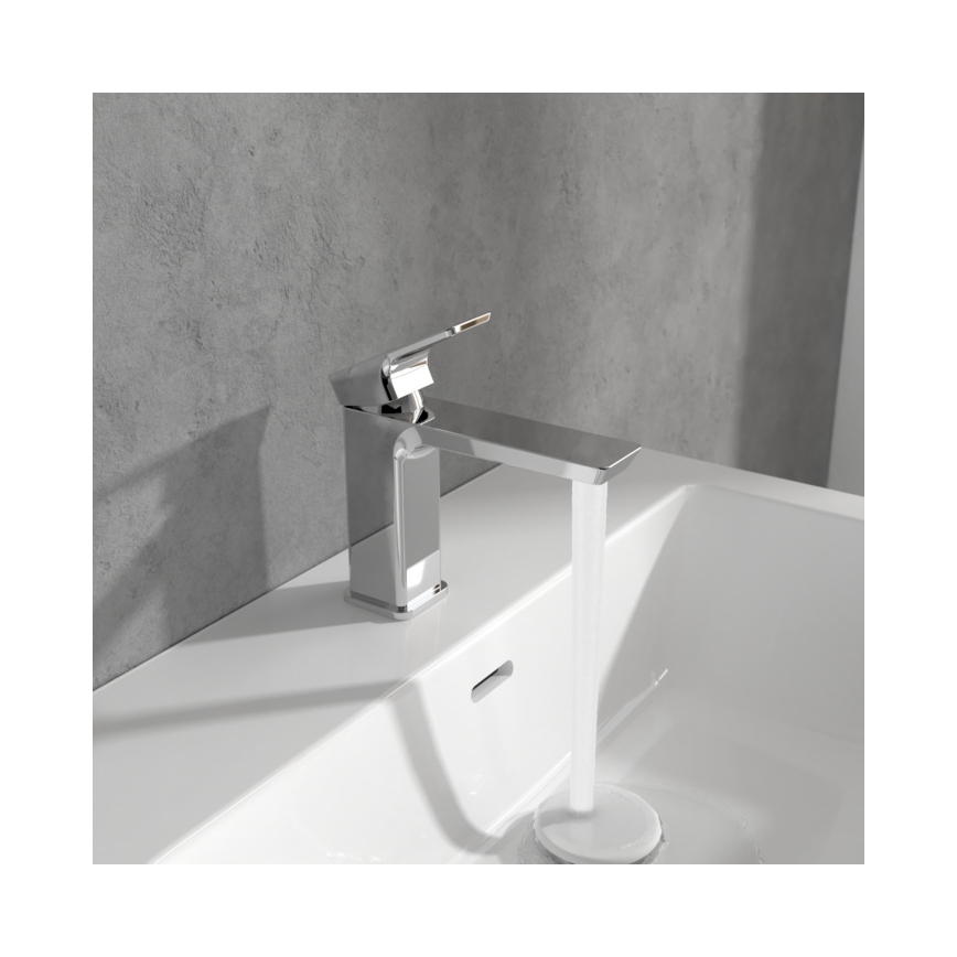 Villeroy & Boch TVW11200300061 - Mitigeur pour lavabo SUBWAY 15,5 cm chromé brillant