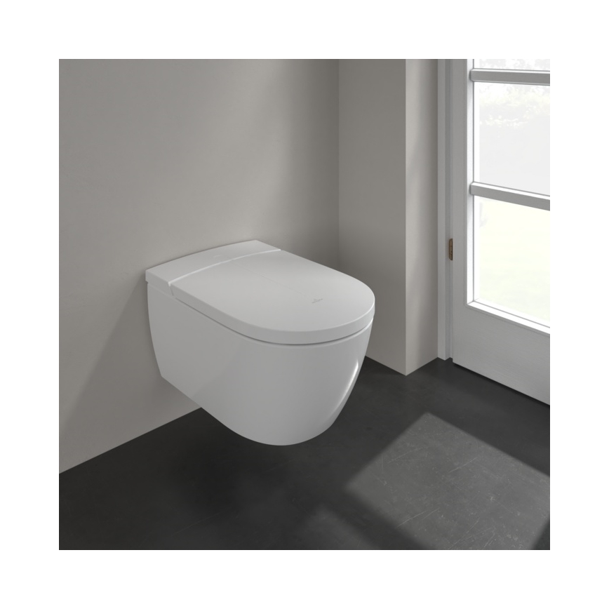 Villeroy & Boch V0E100R1 - Wandhangend bidet met SoftClose bidetzitting VICLEAN keramiek/wit + afstandsbediening