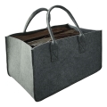 Vilthouten mand met handvatten 27x50 cm grijs