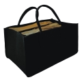 Vilthouten mand met handvatten 27x50 cm zwart