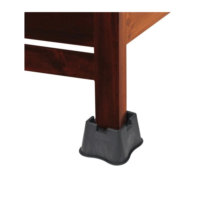 Vitility - Lot de 4 rehausseurs de lit (hauteur 7 cm), noir