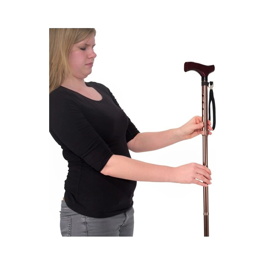 Vitility - Opvouwbare wandelstok 92 cm bruin