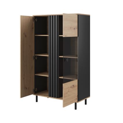 Vitrine BADIA chêne/anthracite