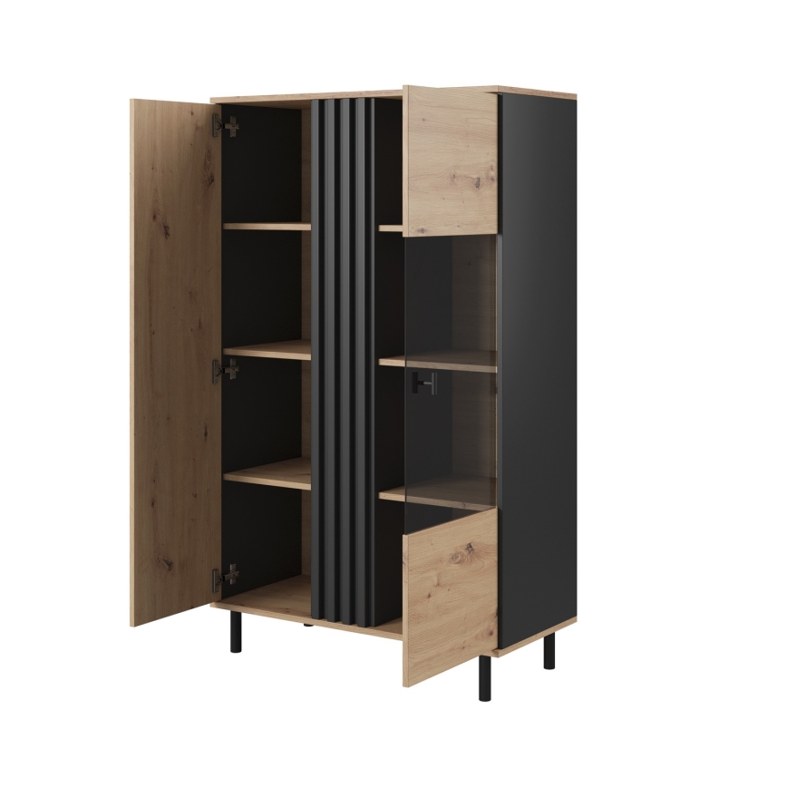 Vitrine BADIA chêne/anthracite