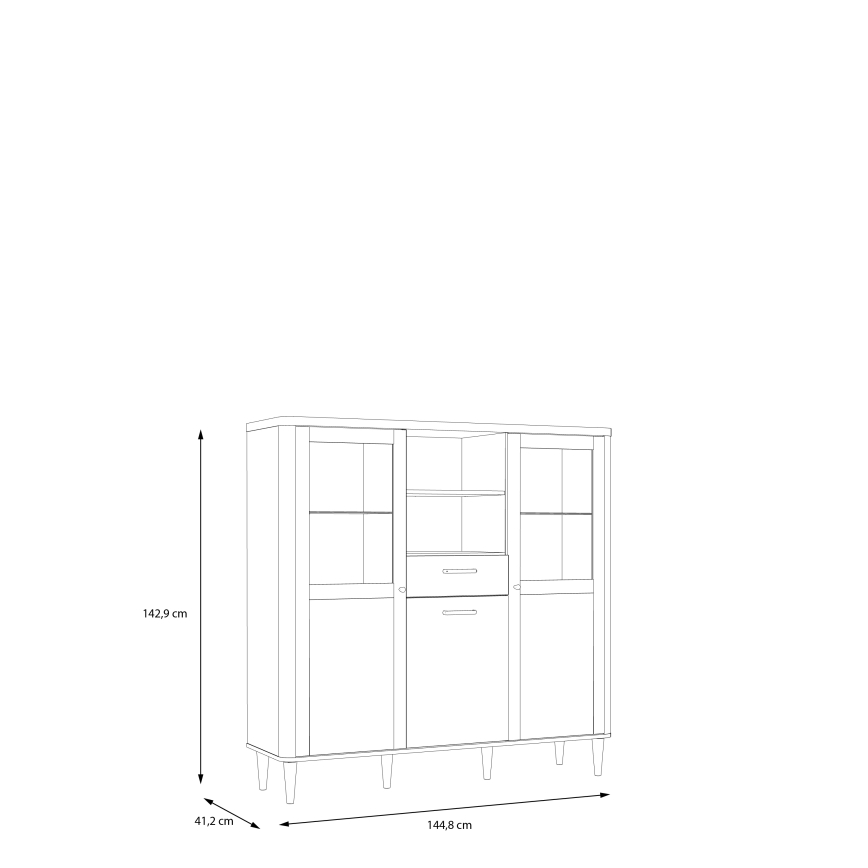 Vitrine VIRO marron/beige