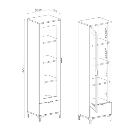 Vitrinekast LORA beige