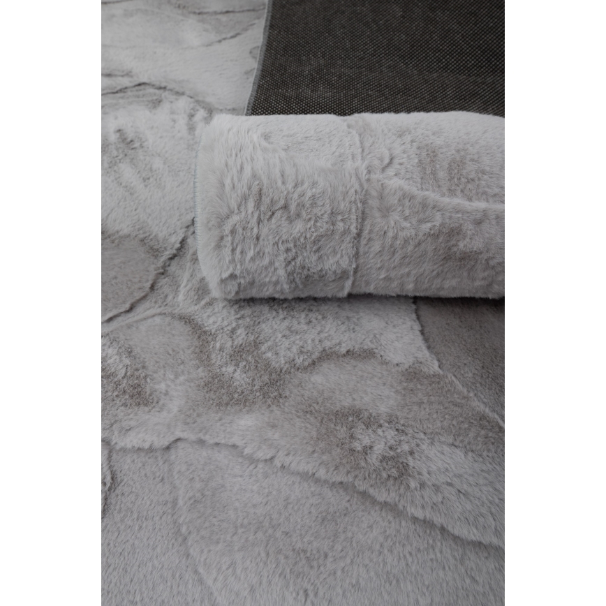 Vloerkleed RABBIT 3D 120x170 cm lichtgrijs