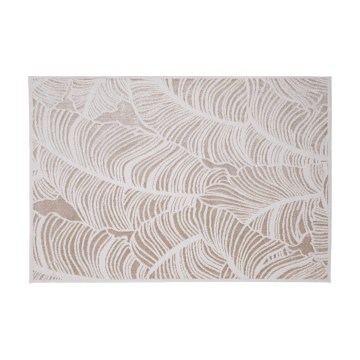 Vloerkleed SALAMANCA 120x170 cm beige/wit/bladmotief