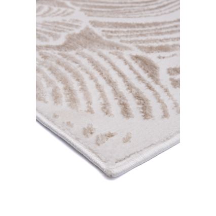 Vloerkleed SALAMANCA 160x230 cm beige/wit met bladpatroon