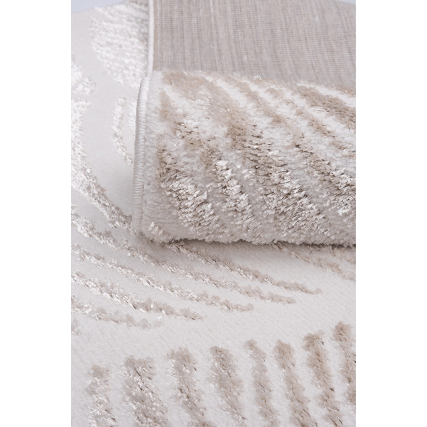 Vloerkleed SALAMANCA 200 x 280 cm beige/wit met bladmotief