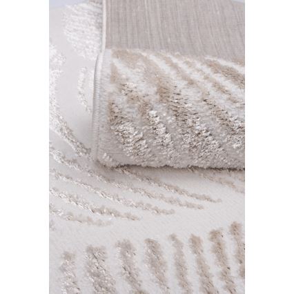 Vloerkleed SALAMANCA 67x120 cm beige/wit met bladmotief