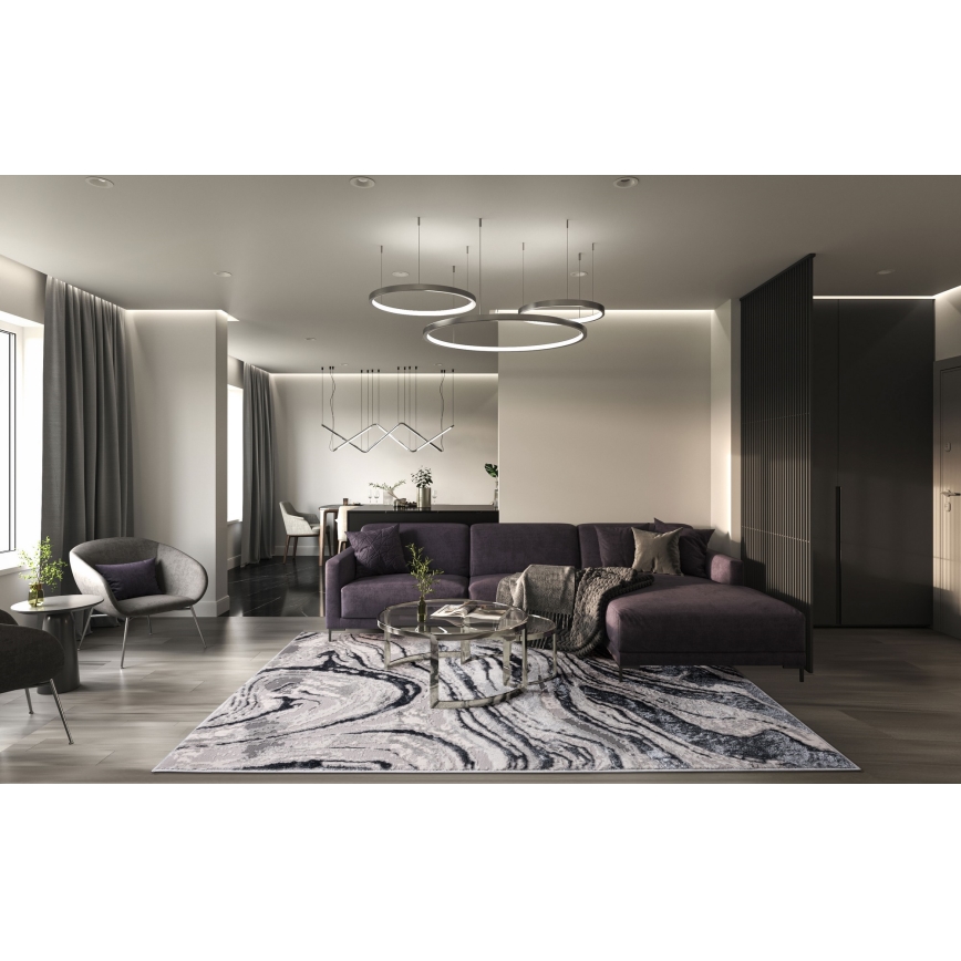 Vloerkleed STONE 120x160 cm grijs/antraciet