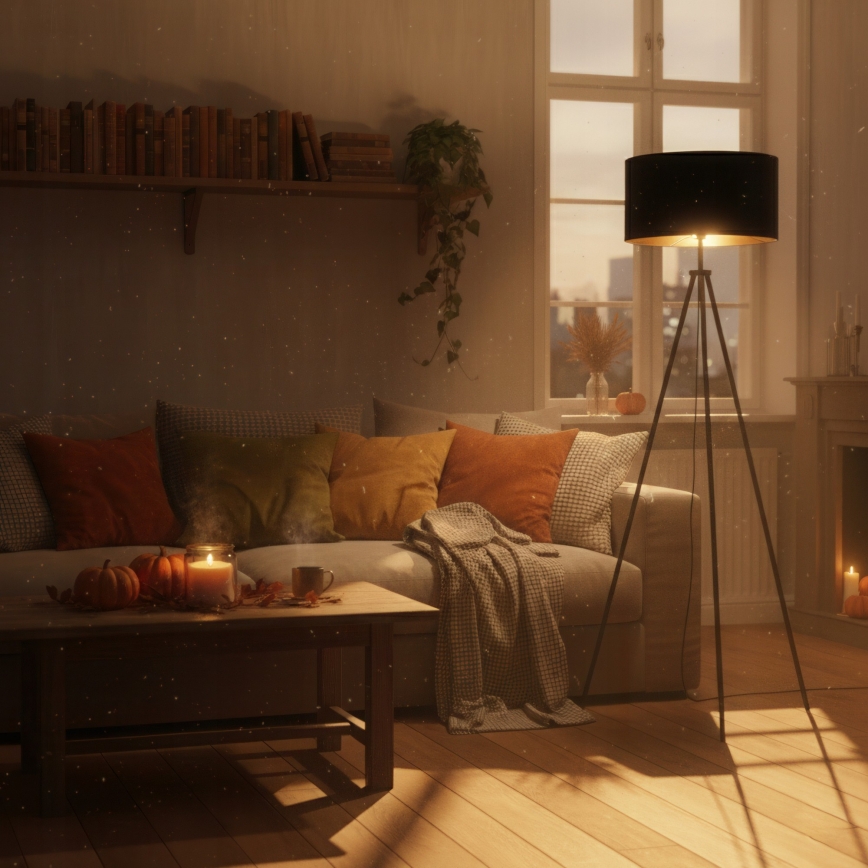 Vloerlamp 1xE27/40W/230V zwart