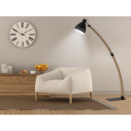 Vloerlamp 1xE27/60W/230V essenhout/zwart
