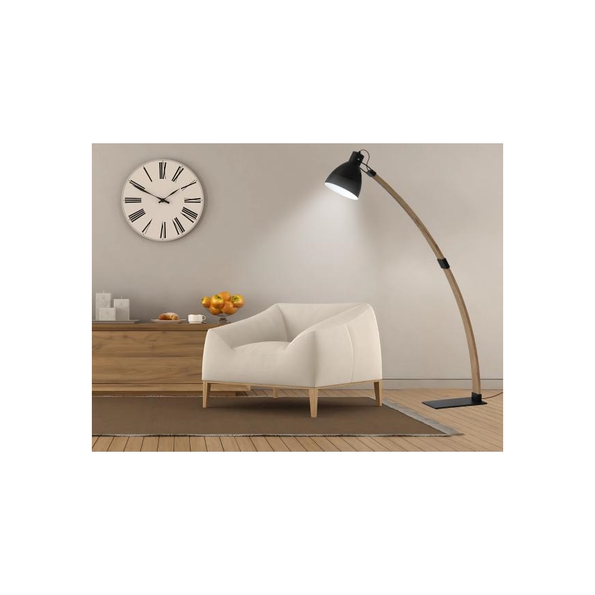 Vloerlamp 1xE27/60W/230V essenhout/zwart