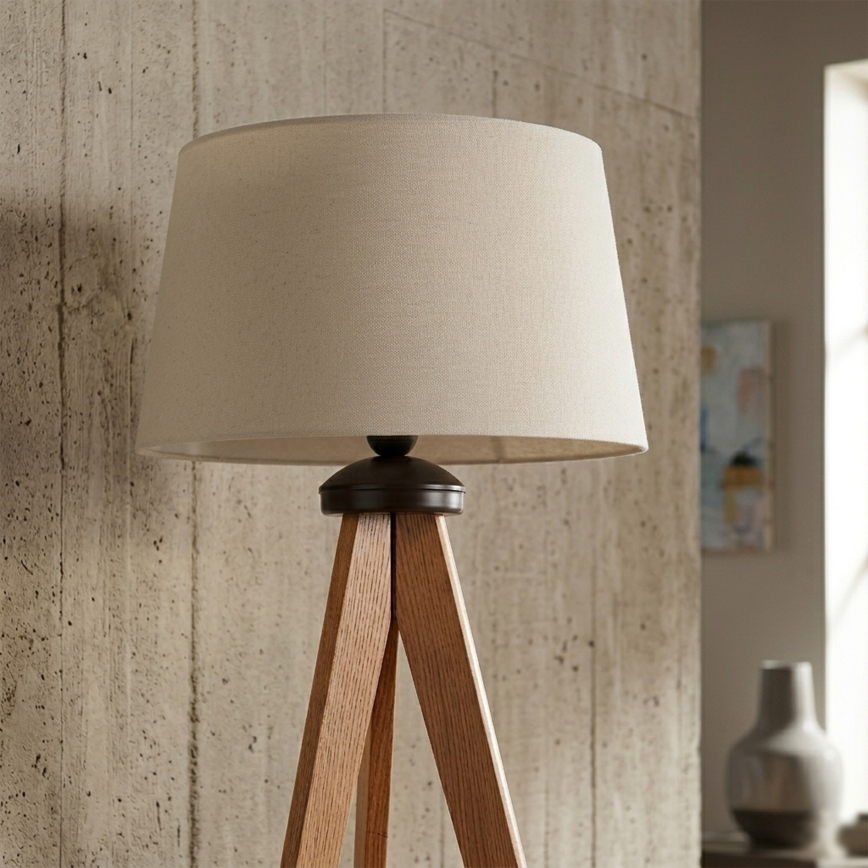 Vloerlamp AIDA 1xE27/15W/230V eiken/crème