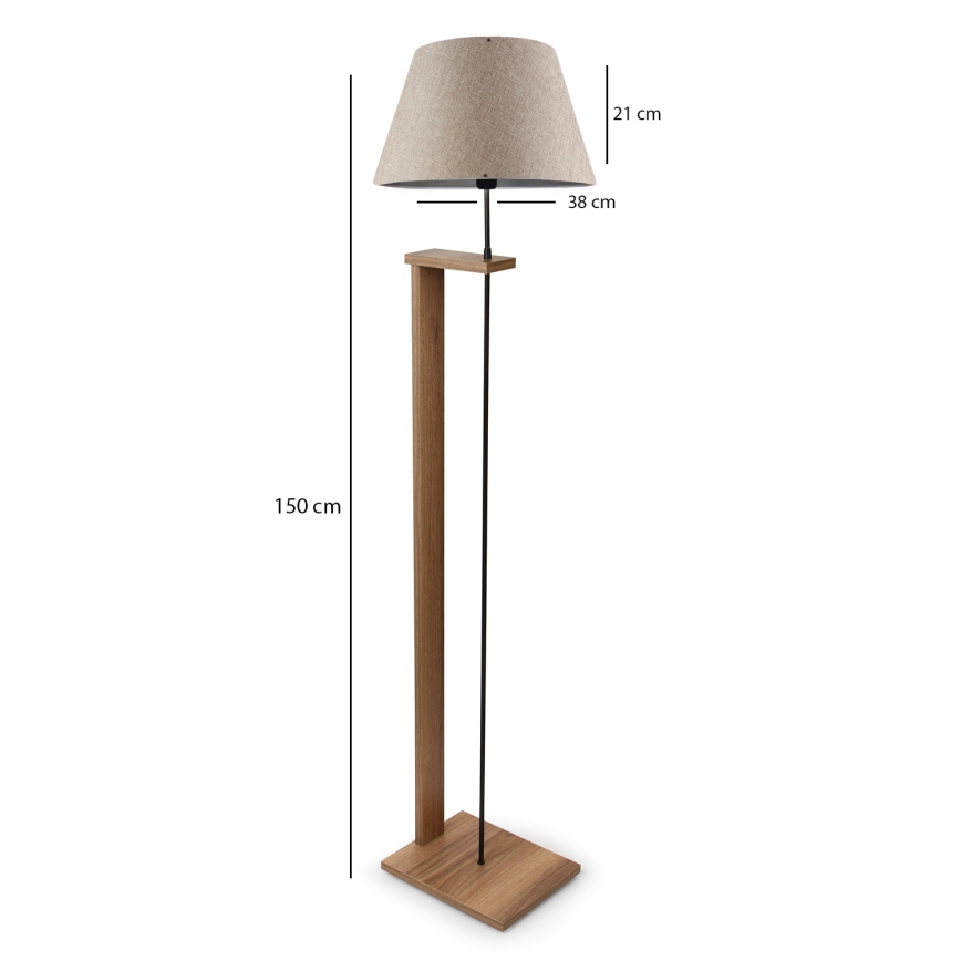 Vloerlamp AYD 1xE27/40W/230V beige/bruin