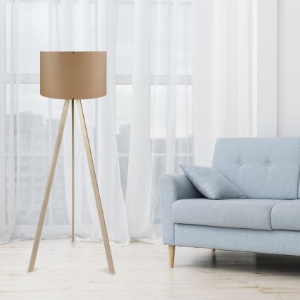Vloerlamp AYD 1xE27/40W/230V bruin/beige