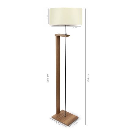 Vloerlamp AYD 1xE27/40W/230V bruin / crème