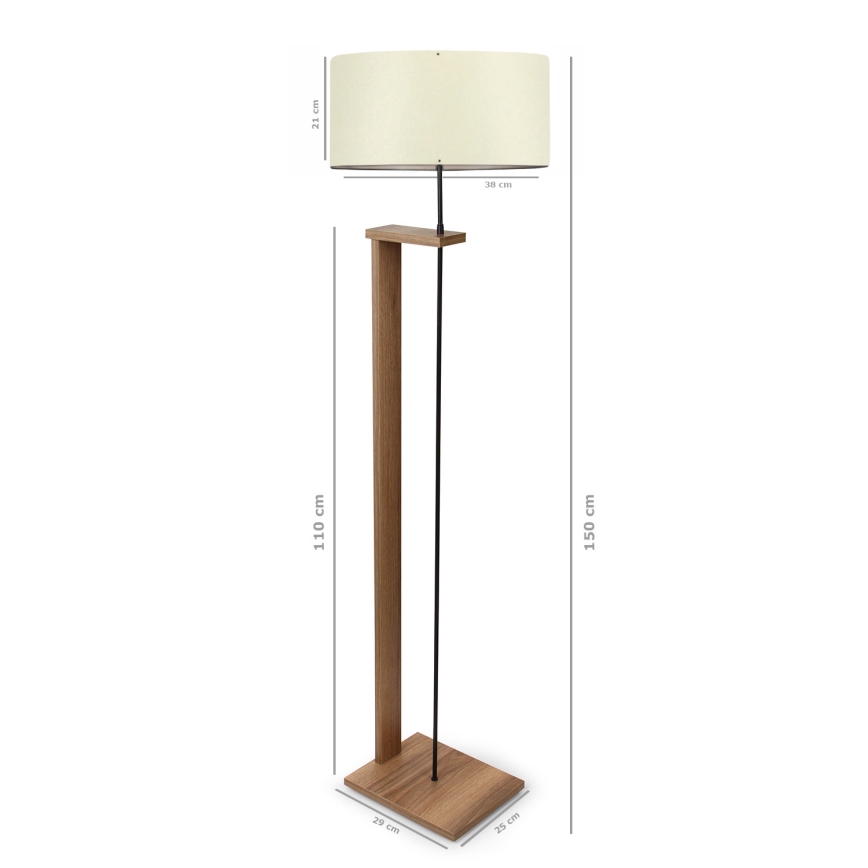 Vloerlamp AYD 1xE27/40W/230V bruin / crème