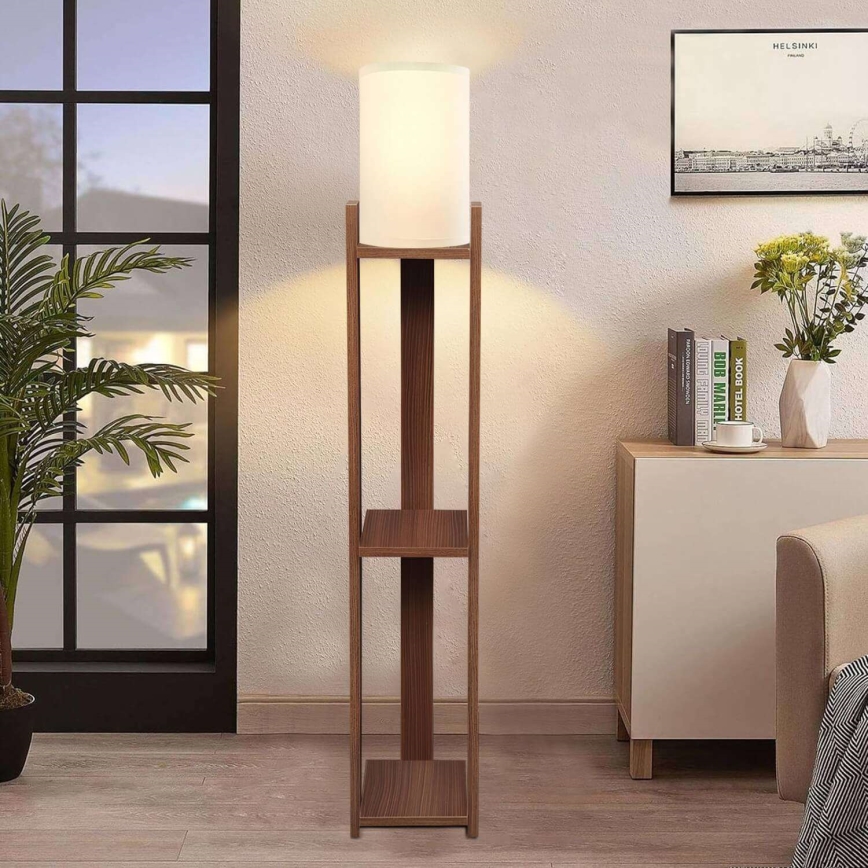 Vloerlamp AYD 1xE27/40W/230V bruin/crème