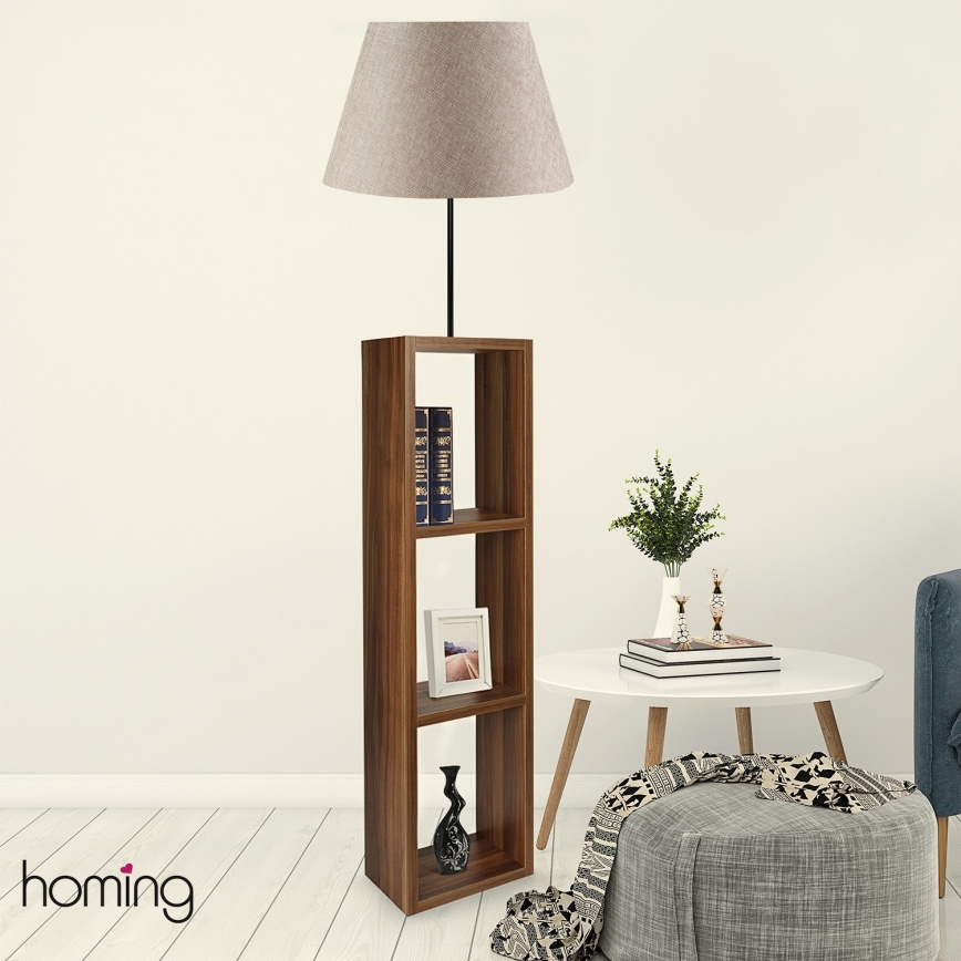 Vloerlamp AYD 1xE27/40W/230V bruin/grijs