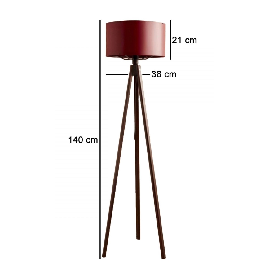 Vloerlamp AYD 1xE27/40W/230V bruin/rood